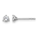 14k White Gold 1/3 carat Lab Grown Diamond VS/SI+ G+ Round Complete Three Prong Stud Earrings