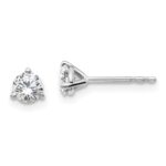 Platinum 1/2 carat Certified Lab Grown Diamond VS+ F+ Round Complete Three Prong Stud Earrings