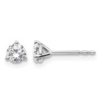 14k White Gold 1/2 carat Certified Lab Grown Diamond VS+ F+ Round Complete Three Prong Stud Earrings