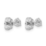 14k White Gold 1/2 carat Certified Lab Grown Diamond VS+ F+ Round Complete Three Prong Stud Earrings - Image 4