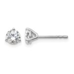 14k White Gold 5/8 carat Certified Lab Grown Diamond VS+ F+ Round Complete Three Prong Stud Earrings