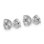 14k White Gold 5/8 carat Lab Grown Diamond VS+ F+ Round Complete Three Prong Stud Earrings - Image 4