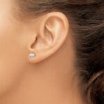 14k 5/8 carat Certified Lab Grown Diamond VS+ F+ Round Complete Three Prong Stud Earrings - Image 3