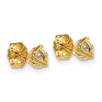 14k 5/8 carat Lab Grown Diamond VS/SI+ G+ Round Complete Three Prong Stud Earrings - Image 4