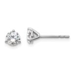 Platinum 3/4 carat Lab Grown Diamond VS+ F+ Round Complete Three Prong Stud Earrings