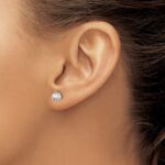 14k White Gold 3/4 carat Lab Grown Diamond VS+ F+ Round Complete Three Prong Stud Earrings - Image 3