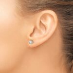 14k 3/4 carat Certified Lab Grown Diamond VS+ F+ Round Complete Three Prong Stud Earrings - Image 3