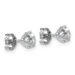 18k White Gold 1 carat Certified Lab Grown Diamond VS+ F+ Round Complete Three Prong Stud Earrings - Image 3