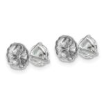 18k White Gold 1 1/2 carat Certified Lab Grown Diamond VS+ F+ Round Complete Three Prong Stud Earrings - Image 3