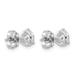 14k White Gold 1 1/2 carat Certified Lab Grown Diamond VS+ F+ Round Complete Three Prong Stud Earrings - Image 4