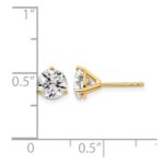 14k White Gold 1 1/2 carat Lab Grown Diamond VS/SI+ G+ Round Complete Three Prong Stud Earrings - Image 5