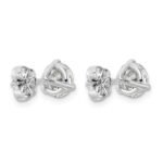 Platinum 2 1/2 carat Lab Grown Diamond VS+ F+ Round Complete Three Prong Stud Earrings - Image 3