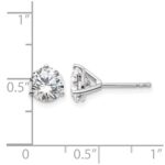 14k White Gold 2 carat Certified Lab Grown Diamond VS/SI+ G+ Round Complete Three Prong Stud Earrings - Image 5