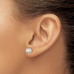 14k 2 carat Certified Lab Grown Diamond VS+ F+ Round Complete Three Prong Stud Earrings - Image 3