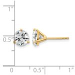 14k 2 carat Certified Lab Grown Diamond VS+ F+ Round Complete Three Prong Stud Earrings - Image 5