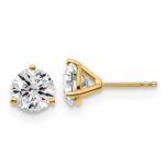 18k 3 carat Certified Lab Grown Diamond VS+ F+ Round Complete Three Prong Stud Earrings