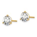 18k 3 carat Lab Grown Diamond VS+ F+ Round Complete Three Prong Stud Earrings - Image 2
