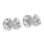 Platinum 4 carat Lab Grown Diamond VS+ F+ Round Complete Three Prong Stud Earrings - Image 3
