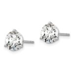 18k White Gold 5 carat Certified Lab Grown Diamond VS+ F+ Round Complete Three Prong Stud Earrings - Image 2