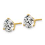 18k 5 carat Certified Lab Grown Diamond VS+ F+ Round Complete Three Prong Stud Earrings - Image 2