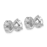 Platinum 5 carat Lab Grown Diamond VS+ F+ Round Complete Three Prong Stud Earrings - Image 3