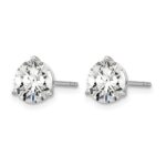 14k White Gold 5 carat Lab Grown Diamond VS/SI+ G+ Round Complete Three Prong Stud Earrings - Image 2