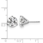 14k White Gold 5 carat Lab Grown Diamond VS/SI+ G+ Round Complete Three Prong Stud Earrings - Image 5