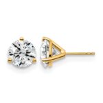 14k 5 carat Lab Grown Diamond VS/SI+ G+ Round Complete Three Prong Stud Earrings