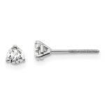 18k White Gold 1/4 carat Lab Grown Diamond VS+ F+ Round Complete Three Prong Screwback Stud Earrings