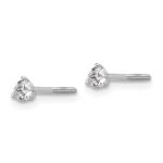 Platinum 1/4 carat Certified Lab Grown Diamond VS+ F+ Round Complete Three Prong Screwback Stud Earrings - Image 2