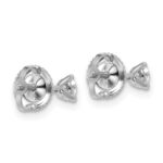 14k White Gold 1/4 carat Lab Grown Diamond VS/SI+ G+ Round Complete Three Prong Screwback Stud Earrings - Image 4