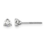 14k White Gold 1/4 carat Lab Grown Diamond VS/SI+ G+ Round Complete Three Prong Screwback Stud Earrings