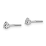 18k White Gold 1/3 carat Certified Lab Grown Diamond VS+ F+ Round Complete Three Prong Screwback Stud Earrings - Image 2