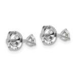 Platinum 1/3 carat Lab Grown Diamond VS+ F+ Round Complete Three Prong Screwback Stud Earrings - Image 3