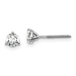 18k White Gold 1/2 carat Lab Grown Diamond VS+ F+ Round Complete Three Prong Screwback Stud Earrings