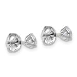 14k White Gold 5/8 carat Lab Grown Diamond VS/SI+ G+ Round Complete Three Prong Screwback Stud Earrings - Image 4