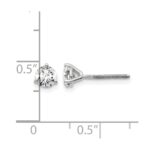 14k White Gold 5/8 carat Lab Grown Diamond VS/SI+ G+ Round Complete Three Prong Screwback Stud Earrings - Image 5