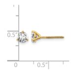14k 5/8 carat Certified Lab Grown Diamond VS+ F+ Round Complete Three Prong Screwback Stud Earrings - Image 4