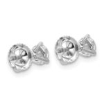 14k White Gold 3/4 carat Certified Lab Grown Diamond VS/SI+ G+ Round Complete Three Prong Screwback Stud Earrings - Image 4
