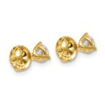 14k 3/4 carat Lab Grown Diamond VS+ F+ Round Complete Three Prong Screwback Stud Earrings - Image 4