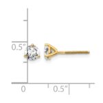 14k 3/4 carat Lab Grown Diamond VS+ F+ Round Complete Three Prong Screwback Stud Earrings - Image 5