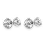 Platinum 1 carat Certified Lab Grown Diamond VS+ F+ Round Complete Three Prong Screwback Stud Earrings - Image 3
