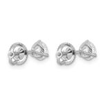 14k White Gold 1 carat Lab Grown Diamond VS/SI+ G+ Round Complete Three Prong Screwback Stud Earrings - Image 4