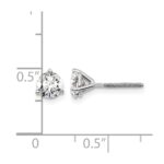 14k White Gold 1 carat Certified Lab Grown Diamond VS+ F+ Round Complete Three Prong Screwback Stud Earrings - Image 5