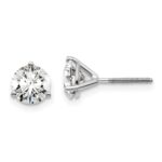 Platinum 1 1/2 carat Certified Lab Grown Diamond VS+ F+ Round Complete Three Prong Screwback Stud Earrings