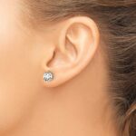 14k 1 1/2 carat Lab Grown Diamond VS+ F+ Round Complete Three Prong Screwback Stud Earrings - Image 3