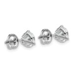 18k White Gold 2 1/2 carat Certified Lab Grown Diamond VS+ F+ Round Complete Three Prong Screwback Stud Earrings - Image 3