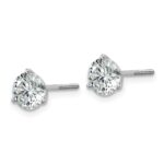 Platinum 2 1/2 carat Lab Grown Diamond VS+ F+ Round Complete Three Prong Screwback Stud Earrings - Image 2