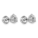 Platinum 6 carat Lab Grown Diamond VS+ F+ Round Complete Three Prong Screwback Stud Earrings - Image 3