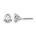 14k White Gold 1 3/4 carat Certified Lab Grown Diamond VS+ F+ Round Three Prong Complete Stud Earrings